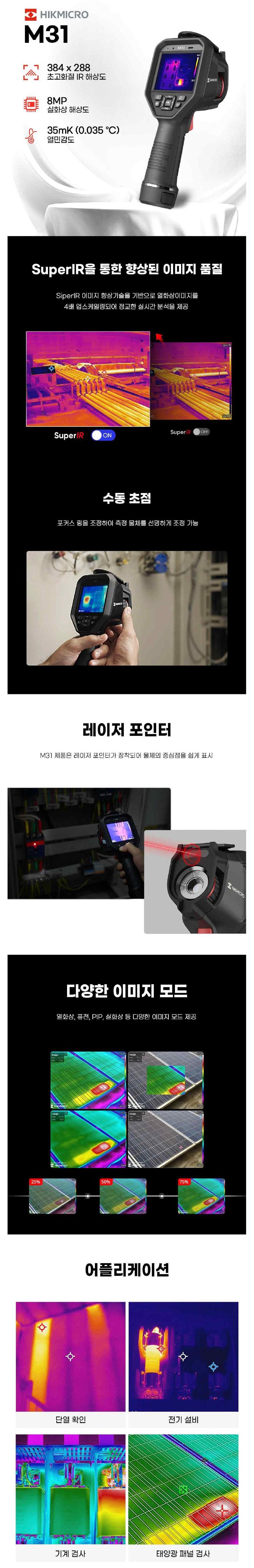 M31 SuperIR, 수동초점, 레이저포인터, 이미지 모드, 활용 사례